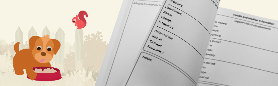 Dog Care and Medical Journal Tracker, Pet Wellness Notebook
