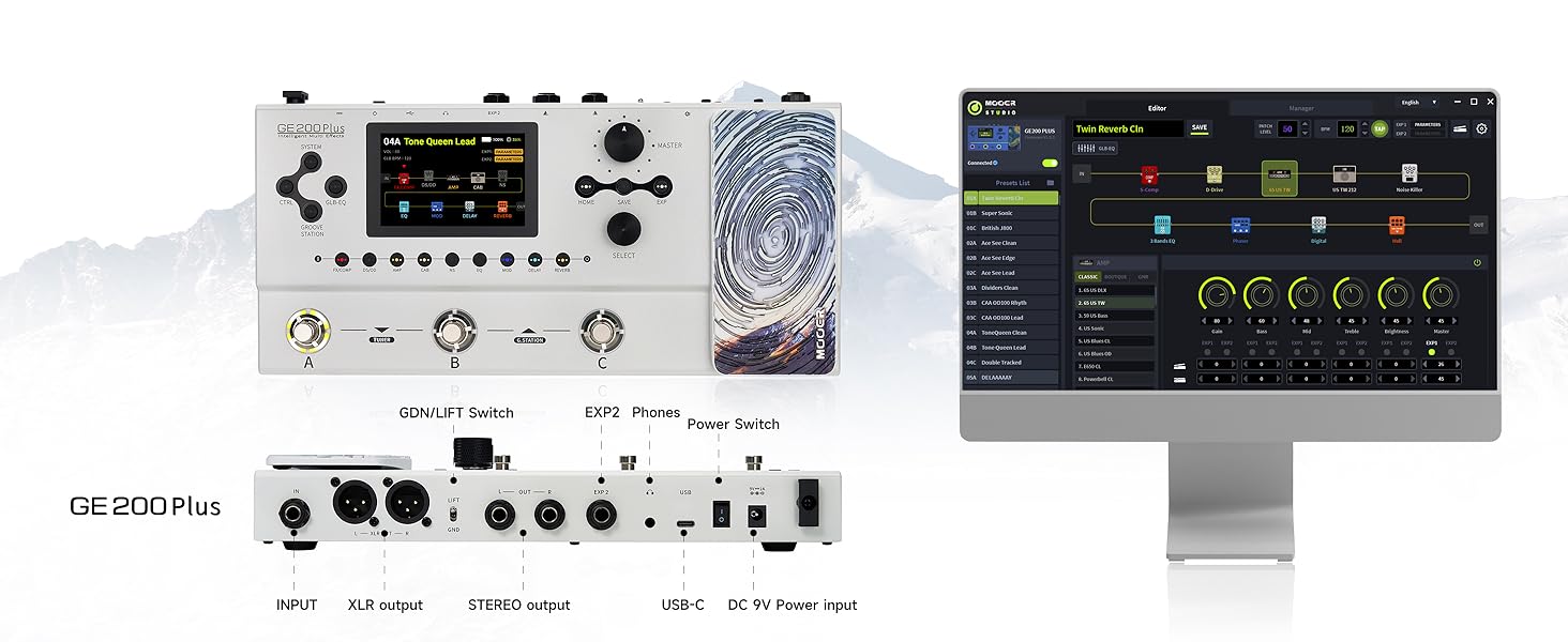 MOOER GE200 Plus Guitar Multi Effects Pedal