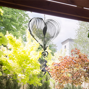Ulikey Herz Windspiele, Edelstahl, Spinner, Hängend, 3D