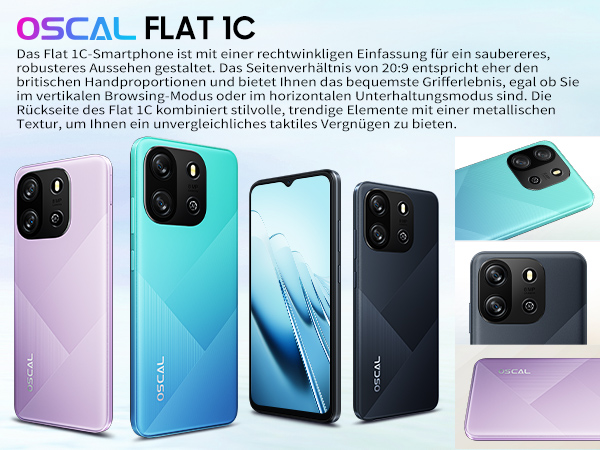 OSCAL Flat1C Smartphone Ohne Vertrag 4GB RAM 32GB ROM 1TB TF