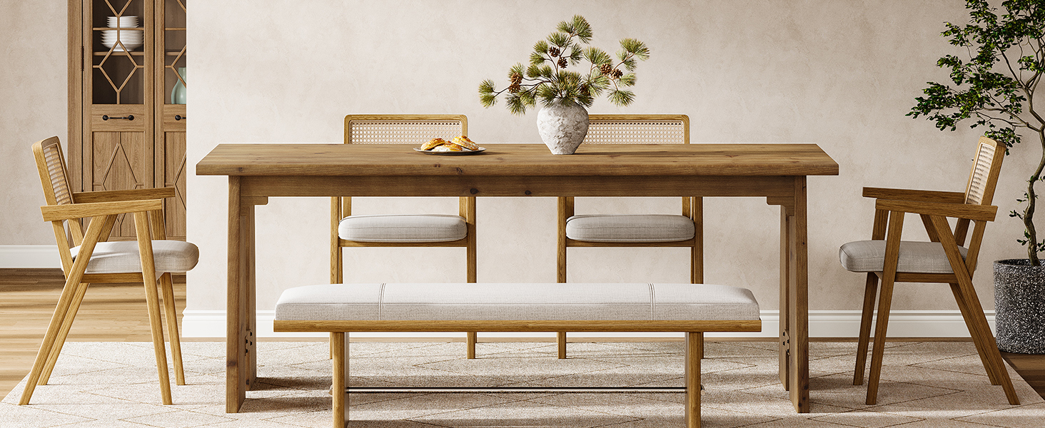 Farmhouse dining kitchen table for dinner and catering