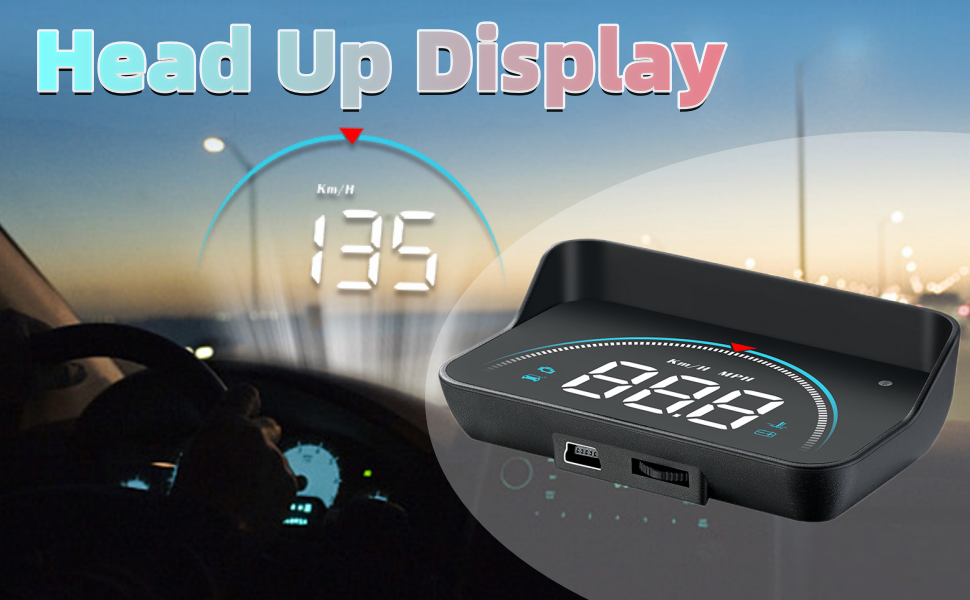 Head Up Display for Car Windshield, Digital HD Speedometer Projector System OBD HUD