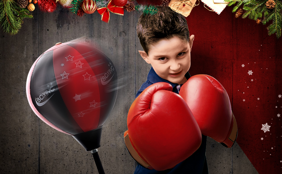 CUTE STONE Kids Punching Bag Toys with Boxing Gloves, Height Adjustable Stand for Kids, Boxing