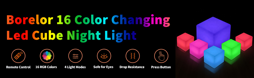 Color changing led cube light