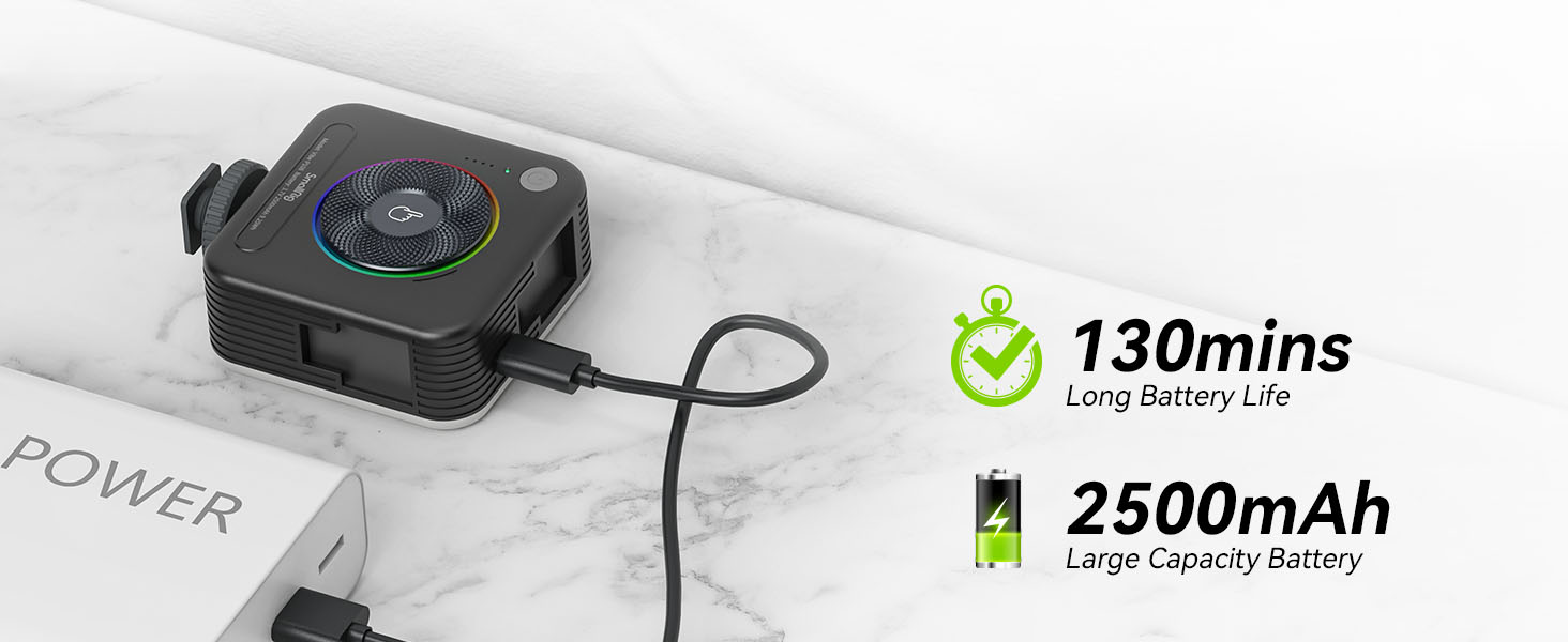 SmallRig P108 RGB Video Light,Portable LED Camera Lights 360° Full Color