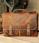 Leather Laptop Messenger Bag for Men - Top Grain Leather Briefcase Computer Satchel Office Crossb...