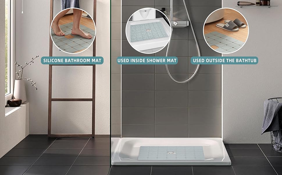 Amazon.com: Shower Mat Non Slip Silicone Soft Odorless
