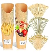 500PCS Charcuterie Cups with Sticks, Charcuterie Boards Accessories - Disposable Brown Paper Fren...