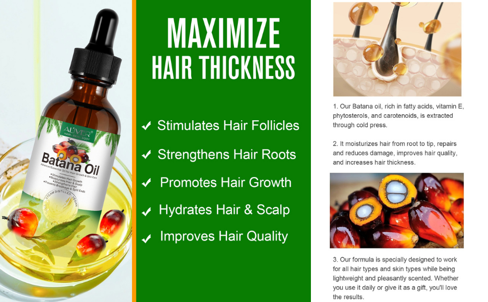 Batana oil for hair growth, Maximize hair thickness