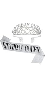 Didder Birthday Sash Queen Rhinestone Tiara Kit