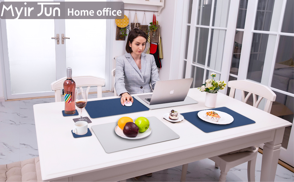 Myir JUN Leather Table Mats and Coasters, DualSided Leather Placemats