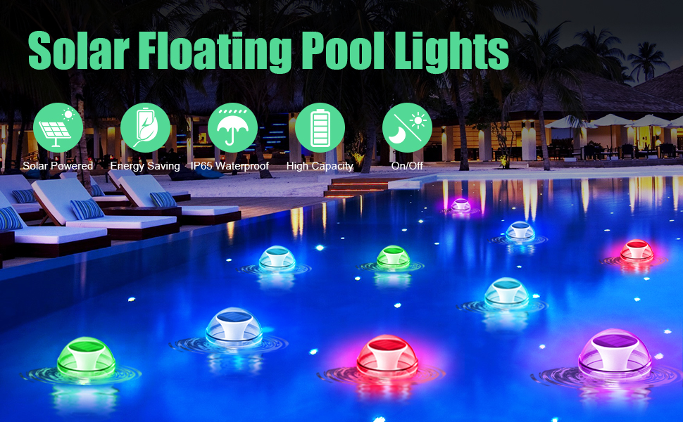 Floating Pool Lights,Solar Pool Lights RGB Color Changing