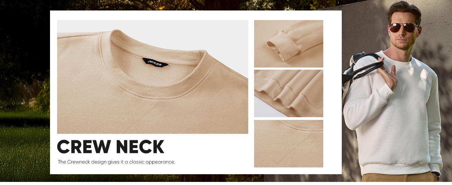 JMIERR Men's Crewneck Sweatshirt Casual Long Sleeves Sweatshirts Cotton Pullover Sweatshirt for Men