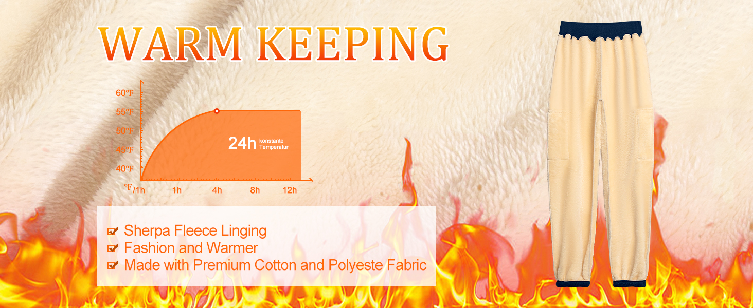 Lonya Joggers for Women Fleece Lined - Thermal Sherpa Sweatpants with Pockets Winter Warm Joggers Pant Tracksuit Jogging Bottoms High Waist Cargo Trousers Drawstring Workout Sport 14 Winter Warm Joggers Pant