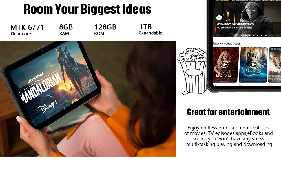 8GB+128GB (SD Up to 1TB) Room your Biggest Ideas, great for entertainment