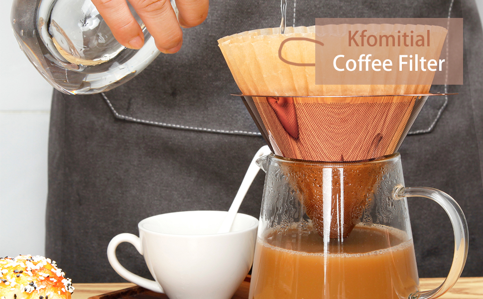 Kfomitial Upgraded Pour Over Coffee Filter, Coffee Dripper