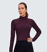 CRZ YOGA Women's Butterluxe Long Sleeve Workout Shirts Half Quarter Zip Athletic Tops Crop Collar...