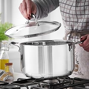 Lewis's Induction Safe Stock Pot with Stainless Steel Lid
