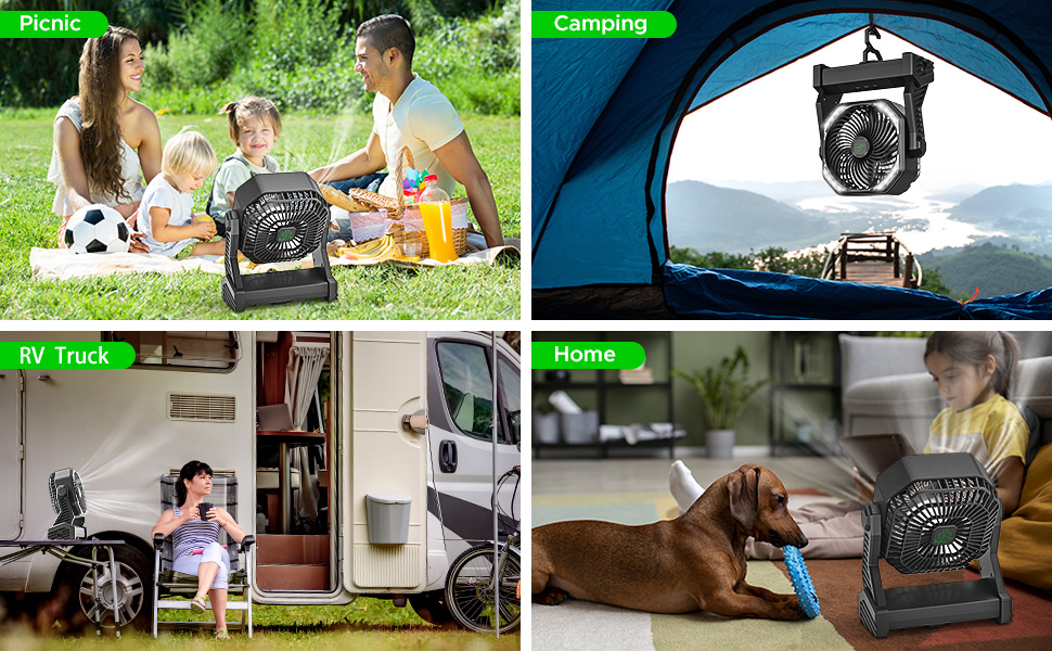 battery operate rechargeable fan portable camping desk fan