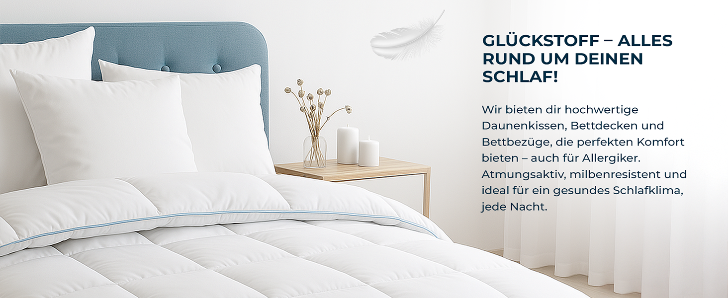 Glückstoff Daunendecke Federdecke Ganzjahresdecke