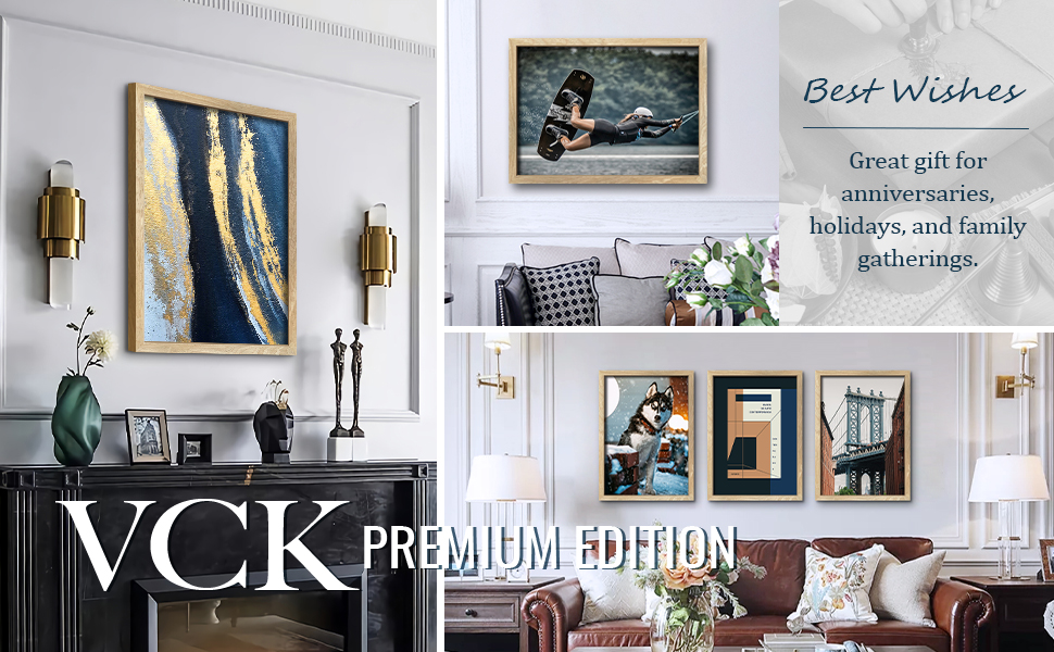 VCK 20x28 Poster Frame Set of 3 Natural Solid Wood