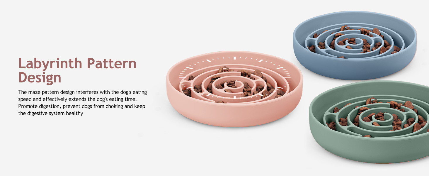 Coomazy Slow Feeder Dog Bowl Silicone Dog Slow Feeder with Suction Cup