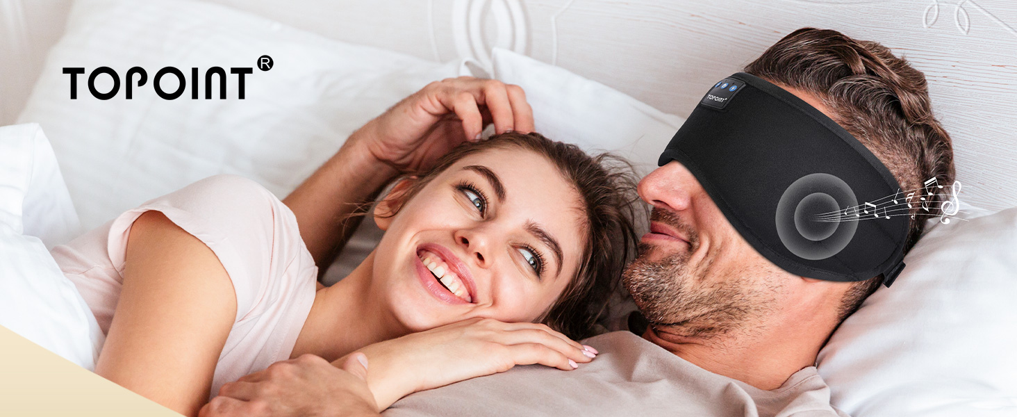 TOPOINT Sleep Mask with Headphones Bluetooth 5.2 Wireless