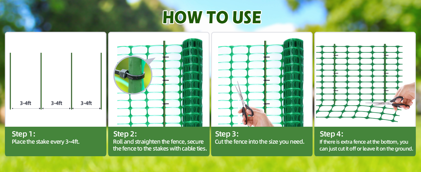 ohuhu plastic garden fence with stakes safety fencing