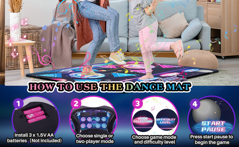 Double Dance Mat for Girls