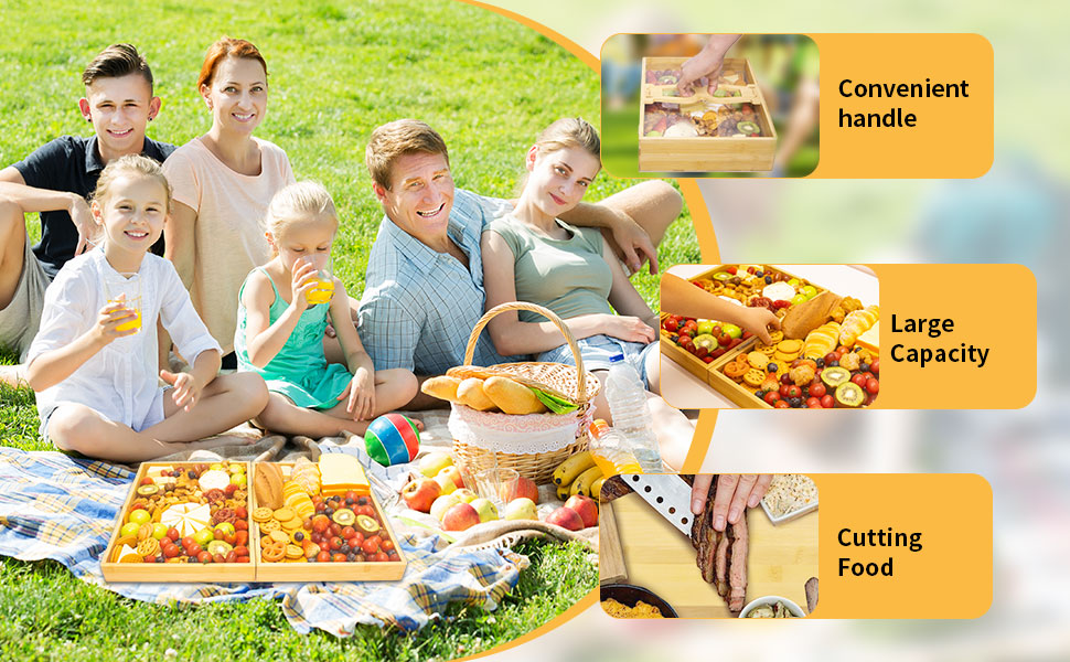 travel charcuterie board with lid picnic accessories