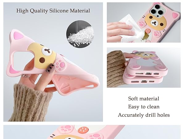 Amazon.com: IAIYOXI 3D Cute Cartoon Bear Phone Case for