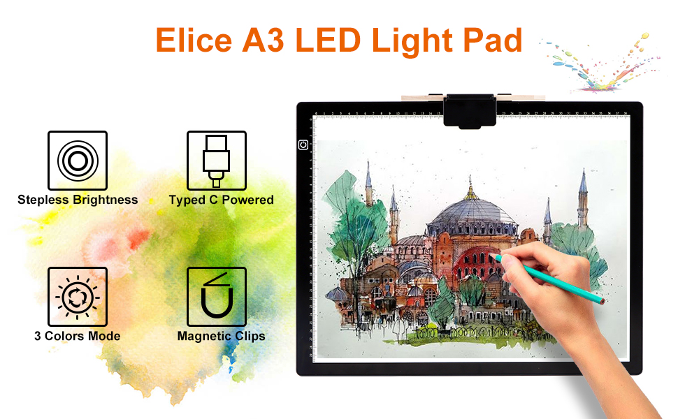 A3 Light Box for Drawing Elice Portable Dimmable Brightness Led Light
