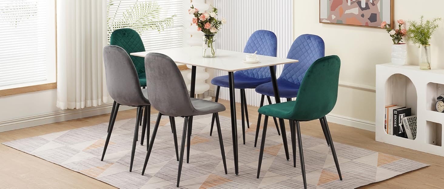 Homcasa White Dining Table and Chairs Set 6,120cm Rectangular Kitchen