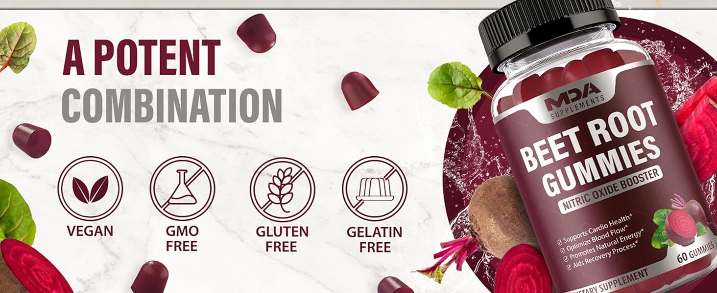 Beet Root Gummies with CoQ10, Energy, and Circulation