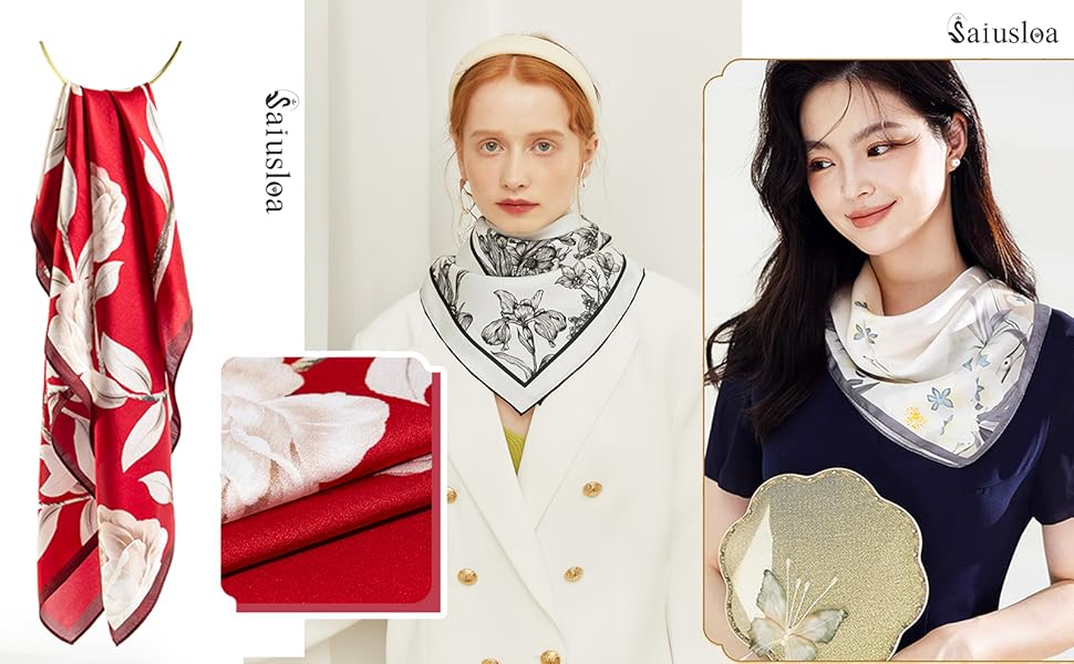 scarf for women head scarf square silk scarf headscarf for women's hair head scarves fashion