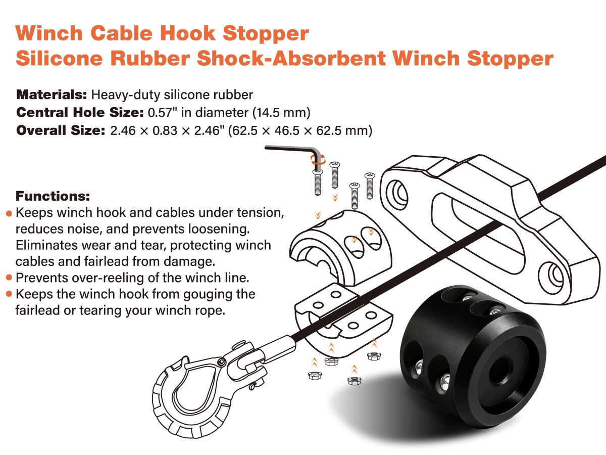 Winch Stopper for ATV UTV - Secure Your Cable -10 Winch Stopper for ATV UTV - Secure Your Cable -10