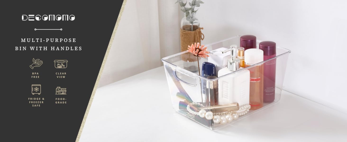 Refrigerator Organizer Bins Clear Plastic Storage Bin, Large Pantry