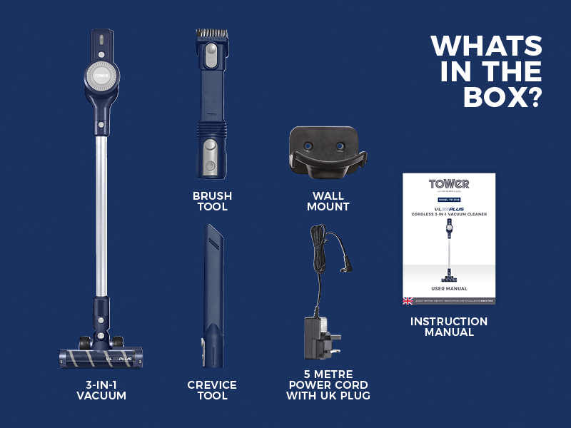 Tower T513008 VL35 Cordless 3in1 Vacuum Cleaner with HEPA Filter