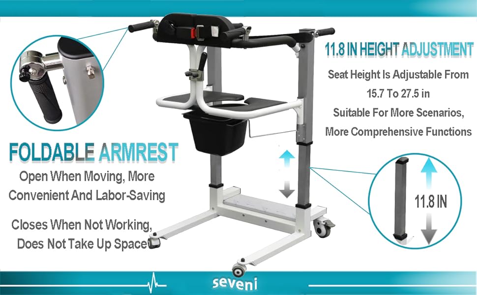 seveni Electric Patient Lift, Electric Lift Shower Chair