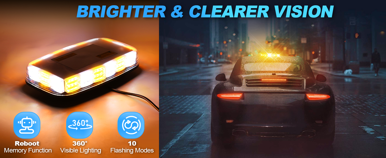 SUPAREE Emergency Vehicle Roof Top Strobe Lights, 108 LEDs