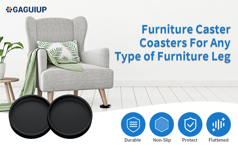 Furniture Coasters, 8PCS 2.5" Furniture Caster Cups for Hardwood Floors