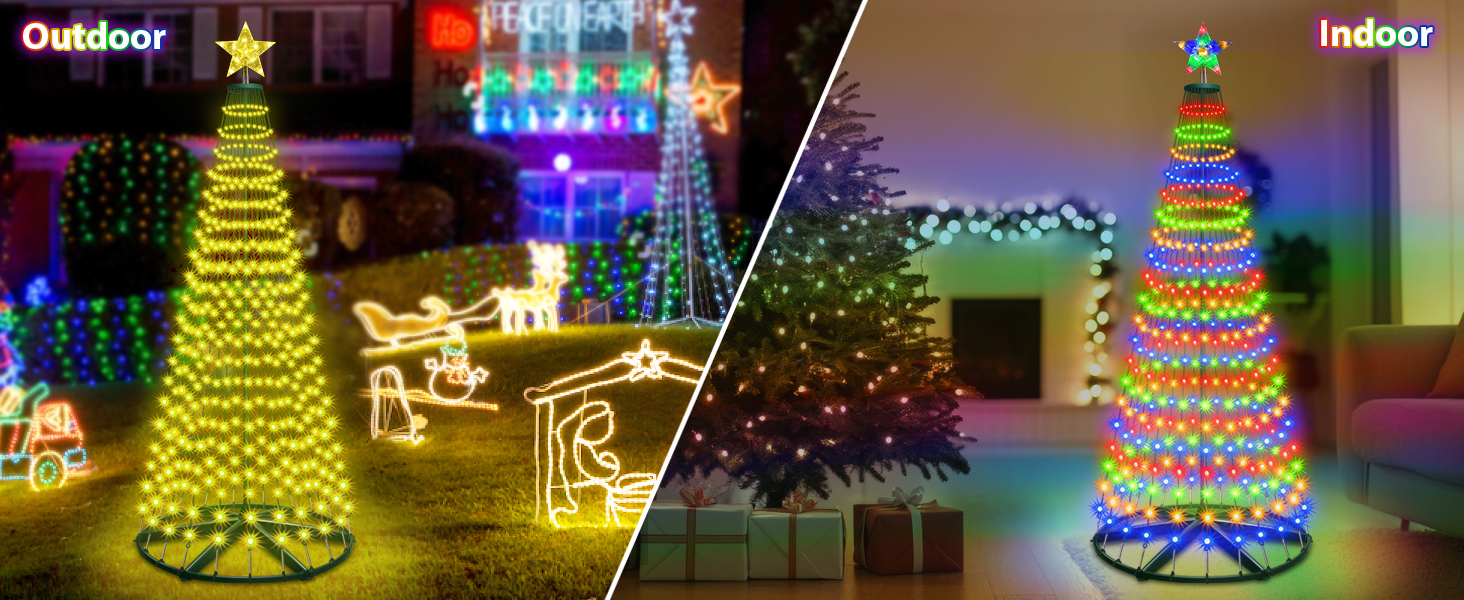 30+ Modes Smart Prelit Christmas Cone Tree with Lights and