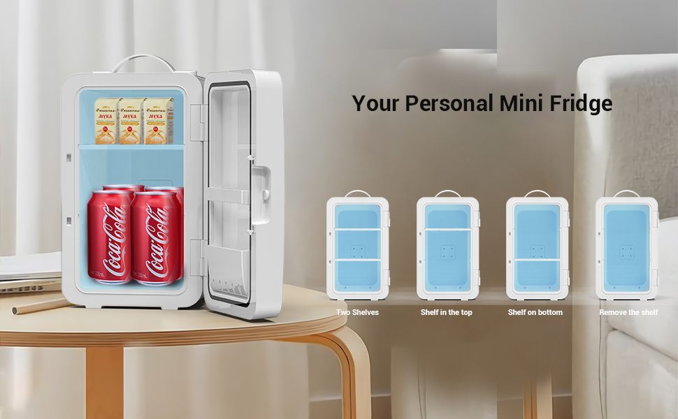 SUAVO Mini Fridge 6L/8 Cans Portable Cooler and Warmer