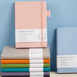 green dotted notebook