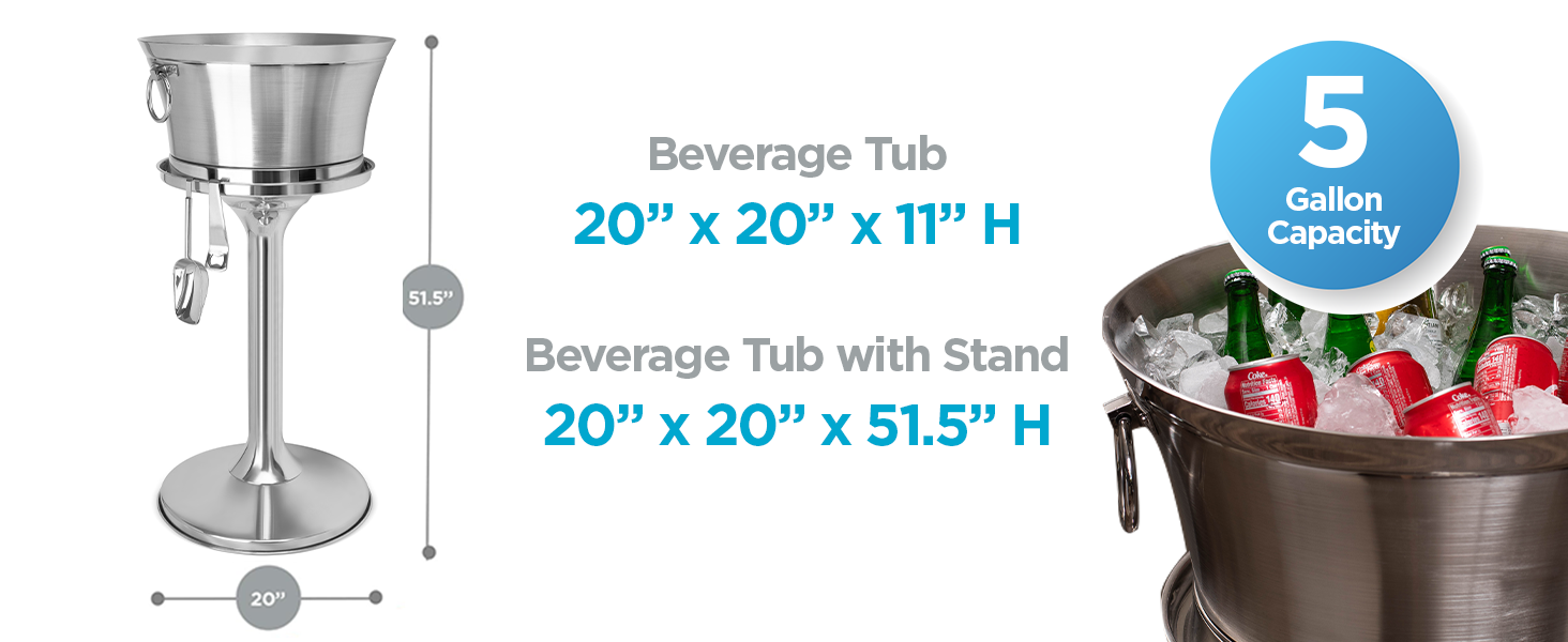 stainless steel drink tub keeps drinks cool polished touch barbecues formal event superior asegura