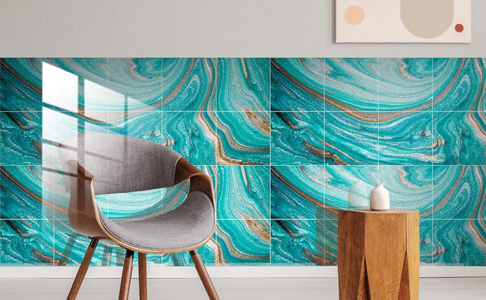 HORIWE Marble Tile Stickers for Kitchen Bathroom Backsplash PVC