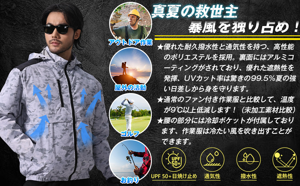 Daonaca ファンバッテリーセット作業服 空調服 42V 61SHMLf6GFL._AC_UL210_SR210,