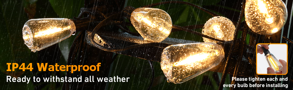outdoor string lights waterproof