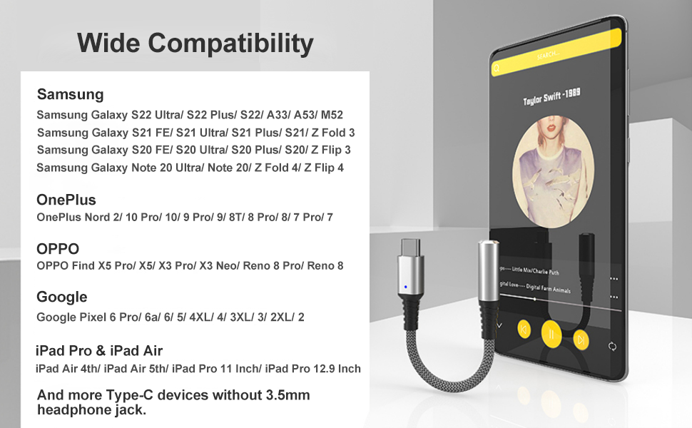 USB C to 3.5mm Jack USB C Headphones Adapter for iPhone 15 Pro Max