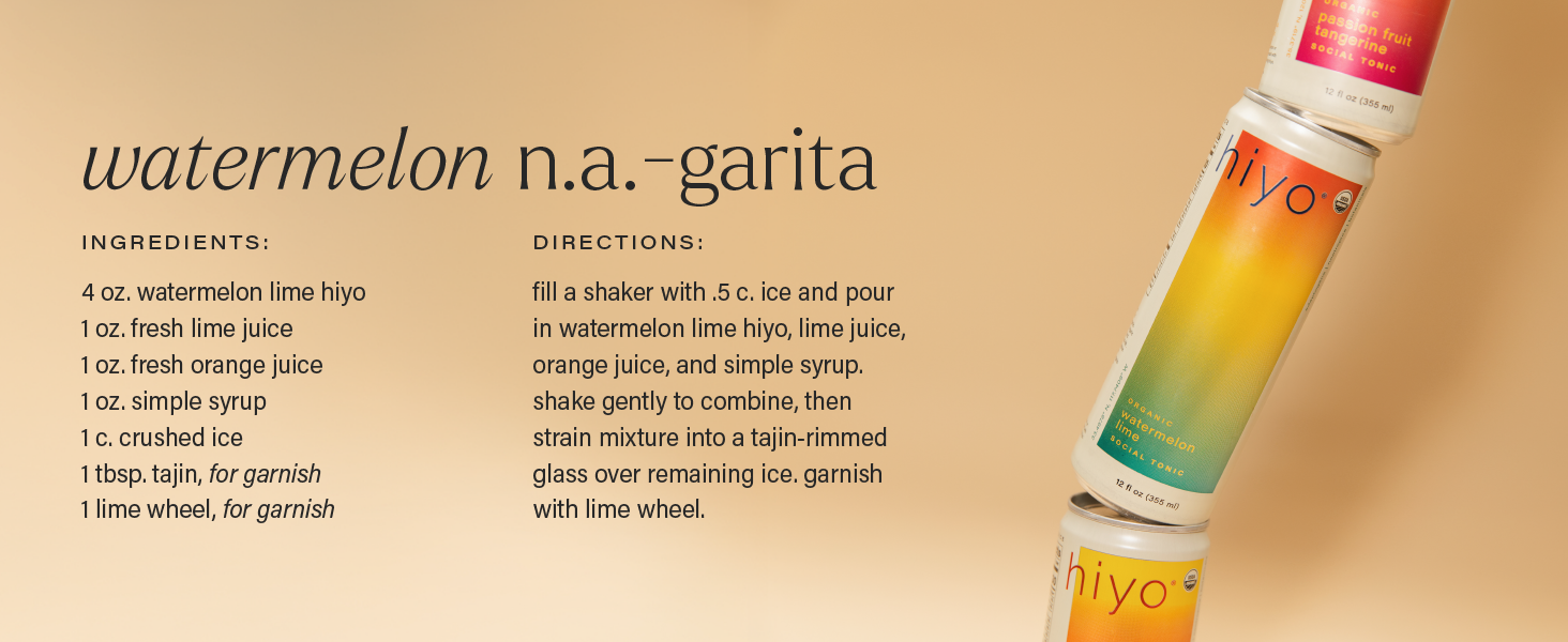 5317e2da-a5a6-4005-8716-51d28ea64cef.__CR0,0,1464,600_PT0_SX1464_V1___ Hiyo Organic Social Tonic - Peach Mango, 4 pack- N.A. Functional Seltzer, Sparkling Water Crafted with Organic Adaptogens, Nootropics & Botanicals